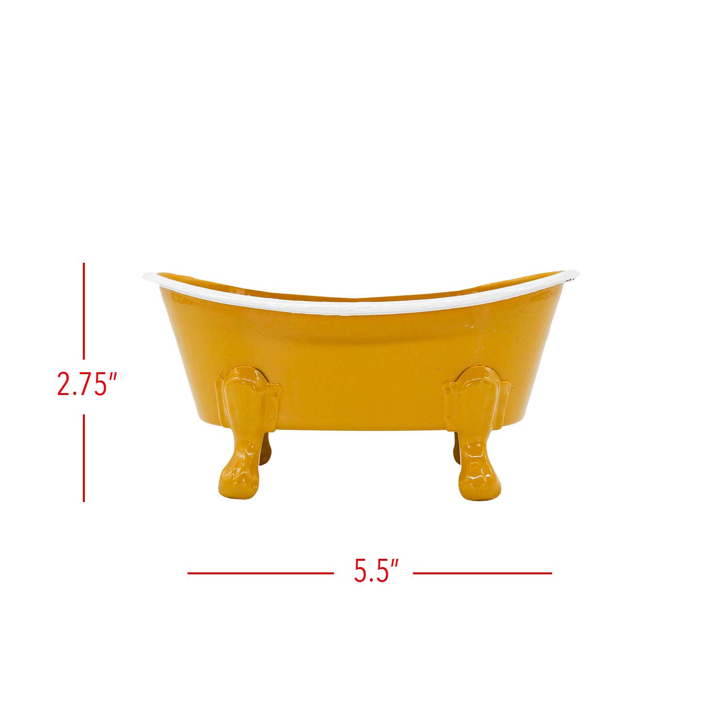 Mustard Enamel Bathtub Metal Soap Dish - Thumbnail 5